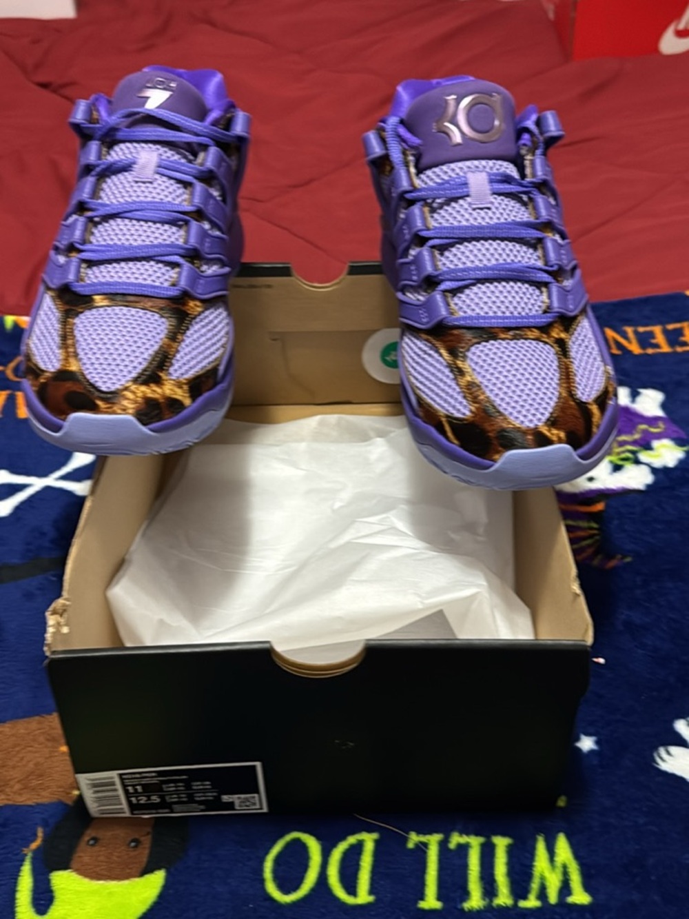 Nike KD-18 Basketball Shoes in Purple and Brown